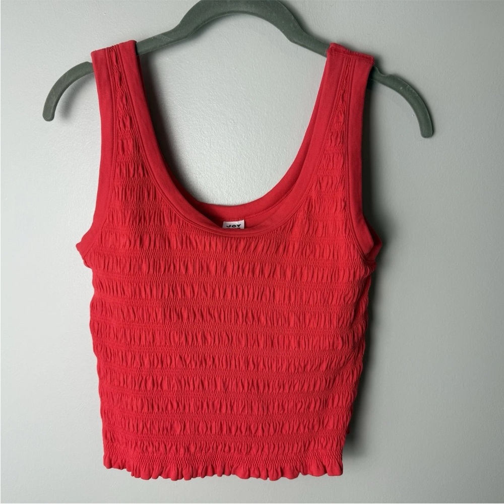Joy Lab Sleeveless Tank Top Cropped Fitted Stretchy Built in Bra Size XXL 2XL - Picture 2 of 6